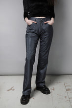 Load image into Gallery viewer, Metallic grey purple &#39;90s flared bootcut trousers
