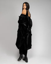 Load image into Gallery viewer, Black velvet DKNY coat
