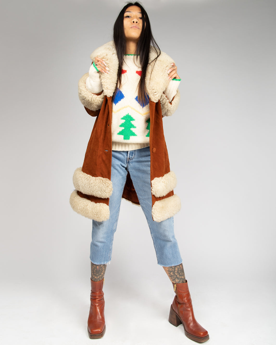 Hathaway Christmas Reindeer and Trees jumper