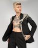 SILVER SEQUINNED BEADED FRINGED BOLERO