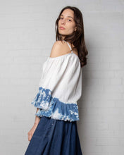 Load image into Gallery viewer, Blank NYC White Blue Tie-Dye Off the Shoulder Top
