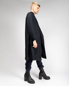 Tessuto bossi dark navy casual fit trench coat
