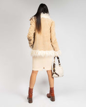 Load image into Gallery viewer, Suede and shag trim &#39;90s Afghan Coat
