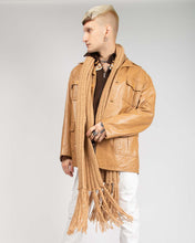 Load image into Gallery viewer, 70&#39;s tan leather trench coat
