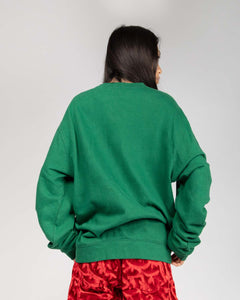Green Christmas Santa long sleeve sweater