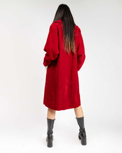 Red Velvet loose fit long sleeved coat
