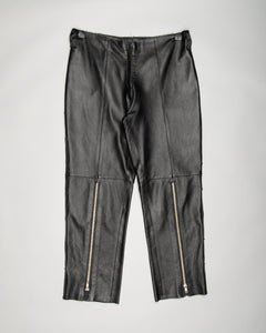 Leather look black trousers