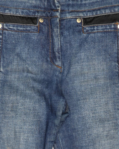 Roberto Cavalli y2k patchwork crop jeans