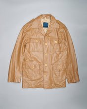 Load image into Gallery viewer, Tan beige &#39;70s leather trench coat
