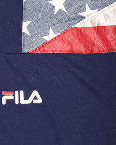 Long sleeved USA flag Fila polo shirt