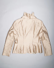 Load image into Gallery viewer, Moschino gold ruffled collar shimmer blazer
