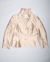 Load image into Gallery viewer, Moschino gold ruffled collar shimmer blazer
