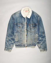 Load image into Gallery viewer, Levi&#39;s blue acid wash &#39;80s distressed denim jacket
