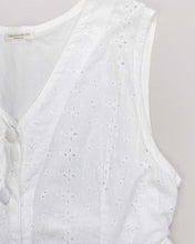 Load image into Gallery viewer, White long lace detail sleeveless prairie dress
