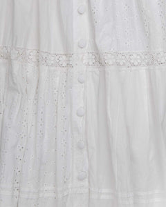 White long lace detail sleeveless prairie dress