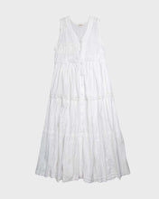 Load image into Gallery viewer, White long lace detail sleeveless prairie dress
