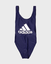 Load image into Gallery viewer, Adidas navy stretch fit criss-cross back strap swimming costume
