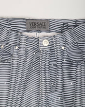 Load image into Gallery viewer, Versace blue grey abstract snakeprint pattern jeans
