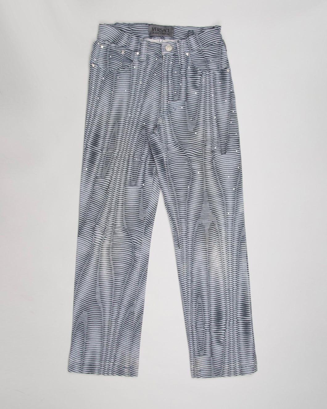 Versace blue grey abstract snakeprint pattern jeans