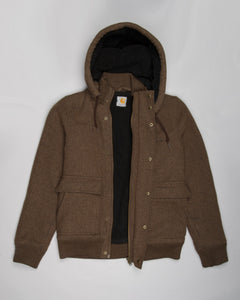 Brown carhartt hooded casual fit jacket