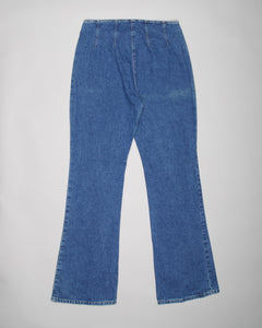 Express Bleus blue high waisted flared jeans
