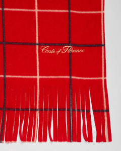 Authentic Conte of Florence red checked scarf