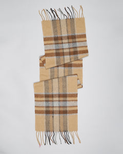 LANIFICIO DEL PERU BROWN CHECKED WOOL SCARF