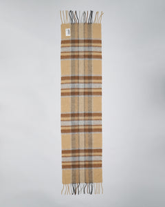 LANIFICIO DEL PERU BROWN CHECKED WOOL SCARF