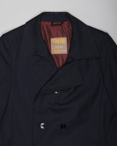 Tessuto bossi dark navy casual fit trench coat