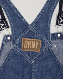 DKNY blue denim logo strap dungarees