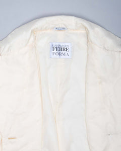 Gianfrano Ferre cream quilted puffer style long coat