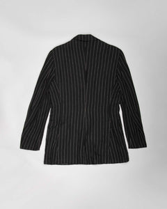 Black pinstripe '90s two piece suit