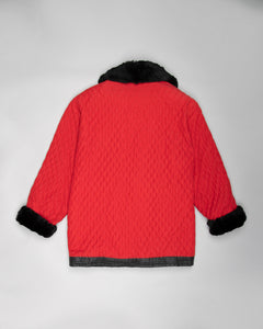 Guy Laroche fur-lined oversized red jacket