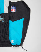 Load image into Gallery viewer, NFL PANTHERS BLACK/BLUE/GREY QUILTED OVERSIZED SPORTS TOP

