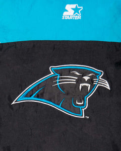NFL PANTHERS BLACK/BLUE/GREY QUILTED OVERSIZED SPORTS TOP