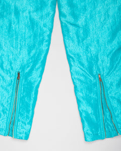 Turquoise blue casual fit high-waisted ski-bottoms