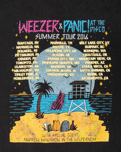 Panic at the disco x Weezer tour t-shirt