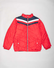 Load image into Gallery viewer, Tommy Hilfiger red/black/white quilted puffer jacket
