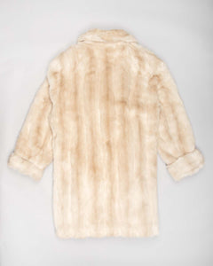 Couture helene cream faux fur oversized fit coat