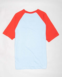 Light blue two tone varsity t-shirt