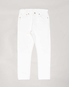 White levi's denim straight leg '90s jeans