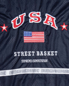 NBA navy blue oversized fit basketball jersey vest