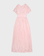 Load image into Gallery viewer, Pink fit and flare petal sleeves 70s maxi dress
