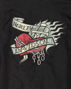 Harley Davidson Heart Embroidered Bomber Jacket