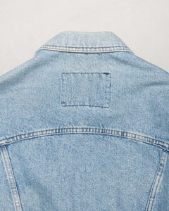 Uniform '80s denim casual fit cropped blue jacket