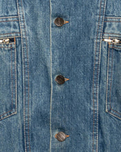 Load image into Gallery viewer, Wampum Sleeveless blue denim zip vest
