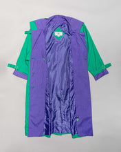 Load image into Gallery viewer, J. Gallery green purple &#39;70s belted trench coat

