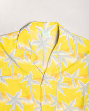 Load image into Gallery viewer, Tropicana yellow Hawaiian palm trees short sleeved shirt
