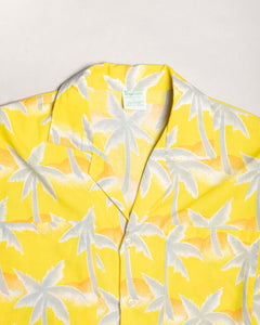 Tropicana yellow Hawaiian palm trees short sleeved shirt
