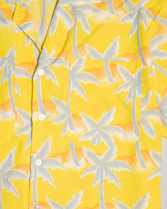 Tropicana yellow Hawaiian palm trees short sleeved shirt